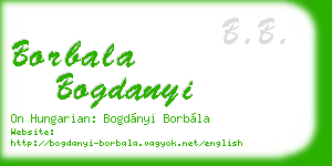 borbala bogdanyi business card