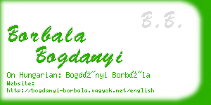 borbala bogdanyi business card